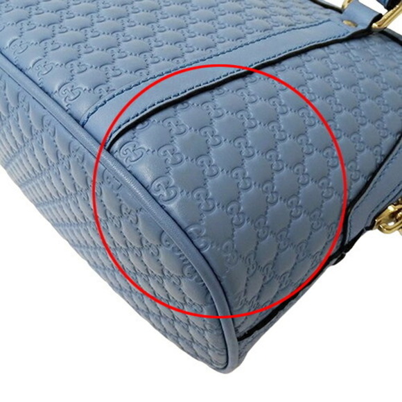 GUCCI Blue Leather Shoulder Bag - Picture 11 of 14